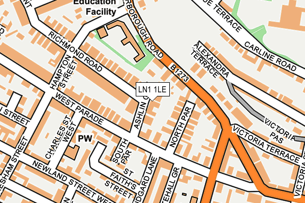 LN1 1LE map - OS OpenMap – Local (Ordnance Survey)