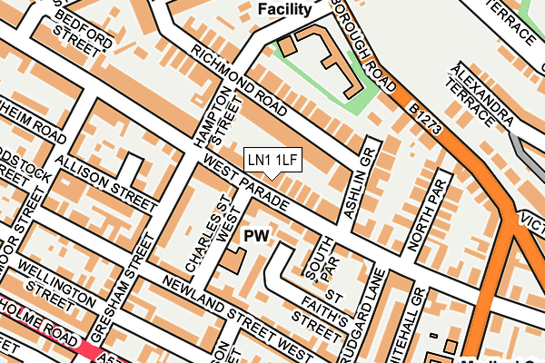 LN1 1LF map - OS OpenMap – Local (Ordnance Survey)