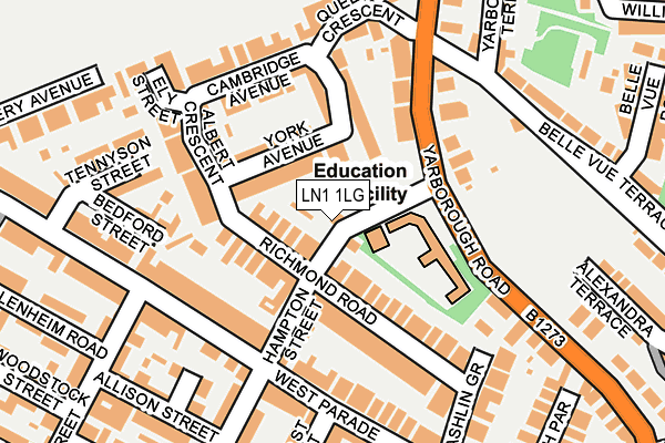 LN1 1LG map - OS OpenMap – Local (Ordnance Survey)