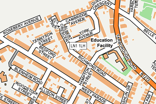 LN1 1LH map - OS OpenMap – Local (Ordnance Survey)