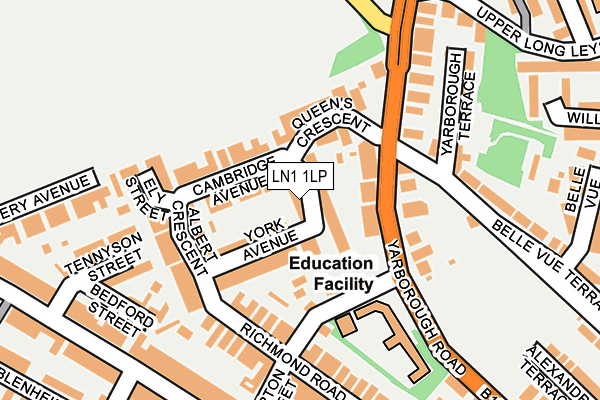 LN1 1LP map - OS OpenMap – Local (Ordnance Survey)