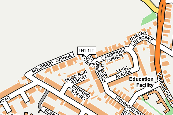 LN1 1LT map - OS OpenMap – Local (Ordnance Survey)