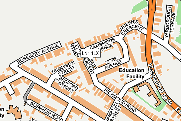 LN1 1LX map - OS OpenMap – Local (Ordnance Survey)