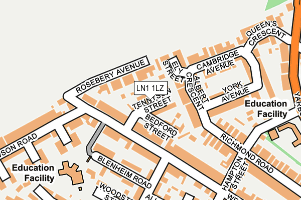 LN1 1LZ map - OS OpenMap – Local (Ordnance Survey)