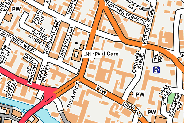 LN1 1PA map - OS OpenMap – Local (Ordnance Survey)
