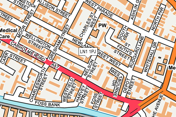 LN1 1PJ map - OS OpenMap – Local (Ordnance Survey)