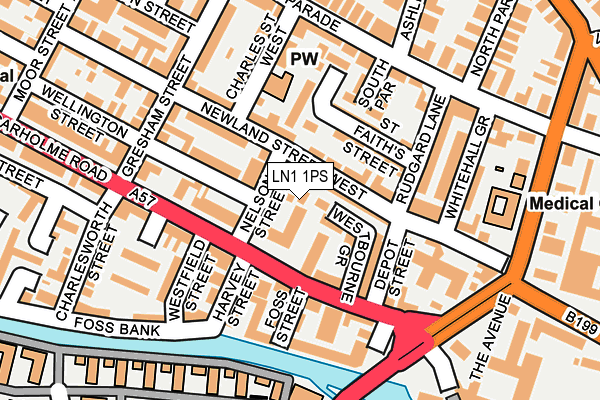 LN1 1PS map - OS OpenMap – Local (Ordnance Survey)