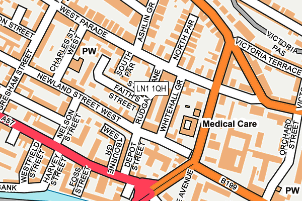 LN1 1QH map - OS OpenMap – Local (Ordnance Survey)