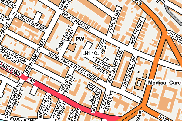 LN1 1QJ map - OS OpenMap – Local (Ordnance Survey)
