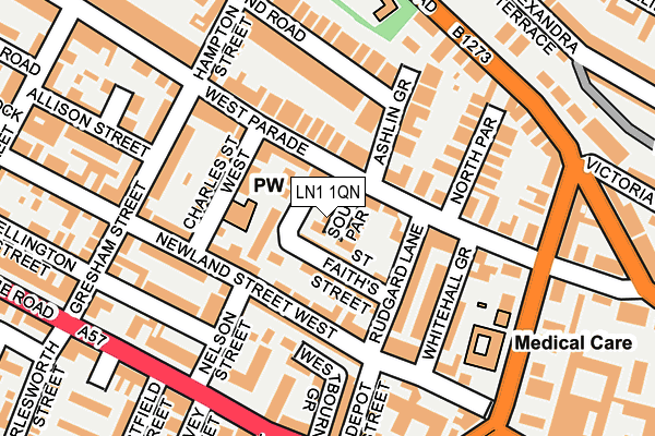 LN1 1QN map - OS OpenMap – Local (Ordnance Survey)