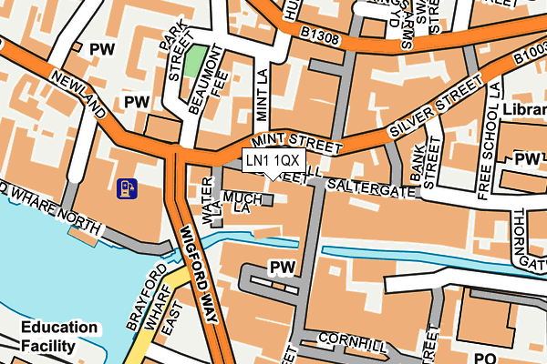 LN1 1QX map - OS OpenMap – Local (Ordnance Survey)