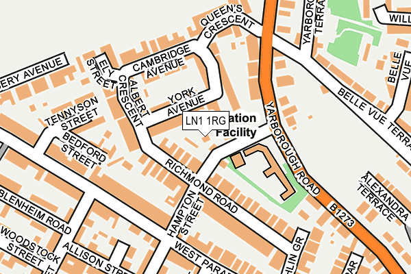 LN1 1RG map - OS OpenMap – Local (Ordnance Survey)