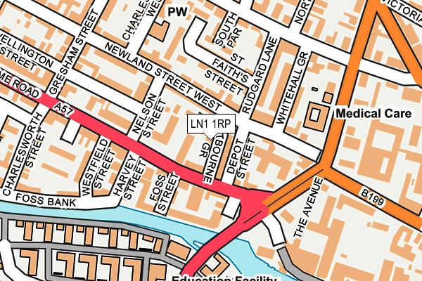 LN1 1RP map - OS OpenMap – Local (Ordnance Survey)