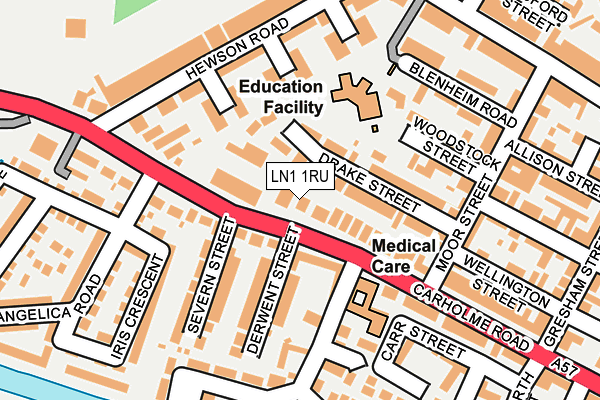 LN1 1RU map - OS OpenMap – Local (Ordnance Survey)