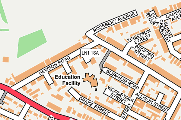 LN1 1SA map - OS OpenMap – Local (Ordnance Survey)