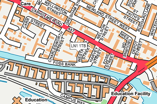 LN1 1TB map - OS OpenMap – Local (Ordnance Survey)