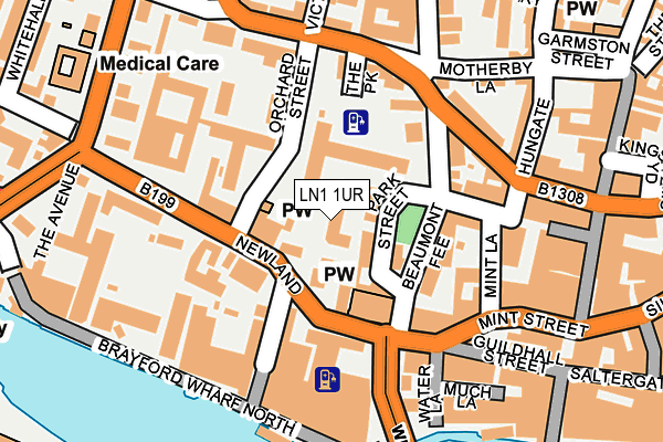 LN1 1UR map - OS OpenMap – Local (Ordnance Survey)