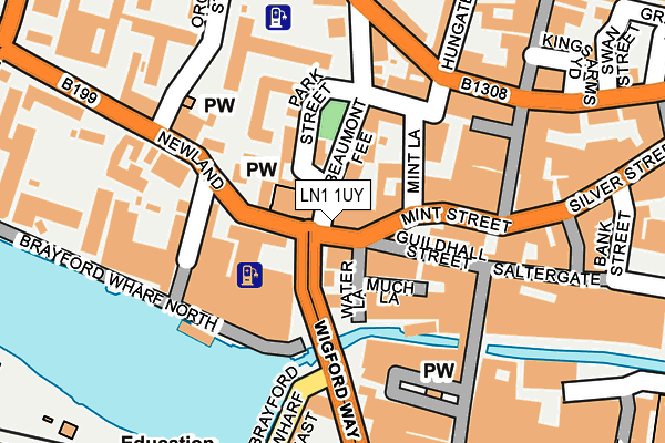 LN1 1UY map - OS OpenMap – Local (Ordnance Survey)