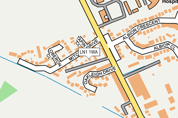 LN1 1WA map - OS OpenMap – Local (Ordnance Survey)