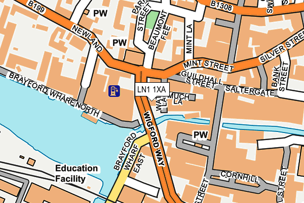 LN1 1XA map - OS OpenMap – Local (Ordnance Survey)