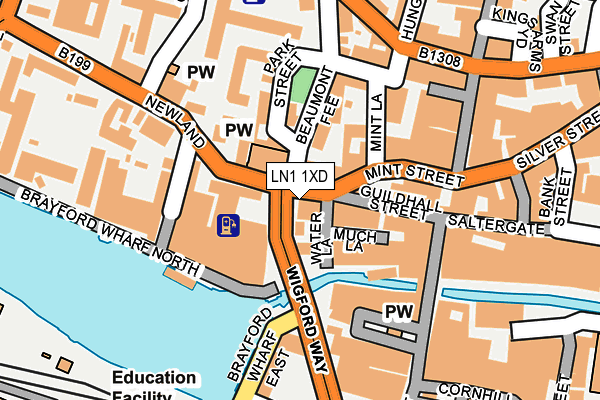 LN1 1XD map - OS OpenMap – Local (Ordnance Survey)