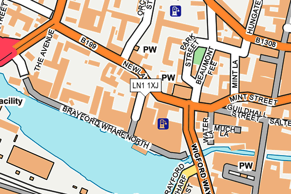 LN1 1XJ map - OS OpenMap – Local (Ordnance Survey)