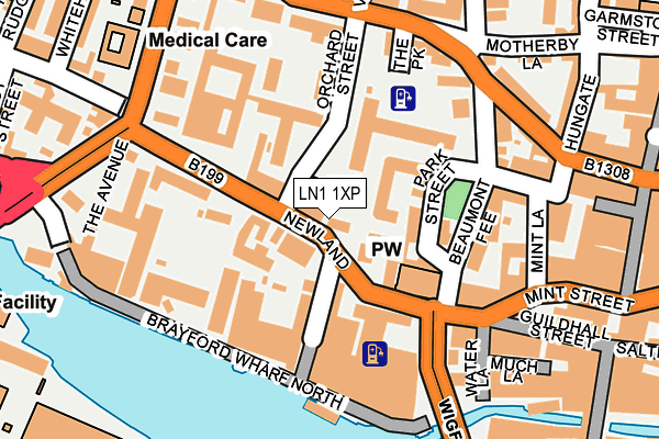 LN1 1XP map - OS OpenMap – Local (Ordnance Survey)