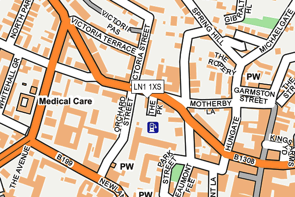 LN1 1XS map - OS OpenMap – Local (Ordnance Survey)