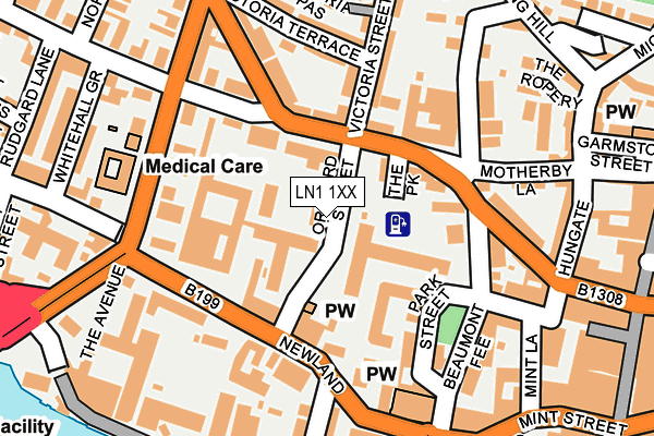 LN1 1XX map - OS OpenMap – Local (Ordnance Survey)