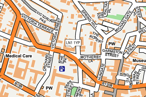 LN1 1YP map - OS OpenMap – Local (Ordnance Survey)