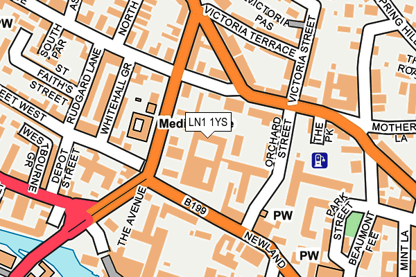 LN1 1YS map - OS OpenMap – Local (Ordnance Survey)