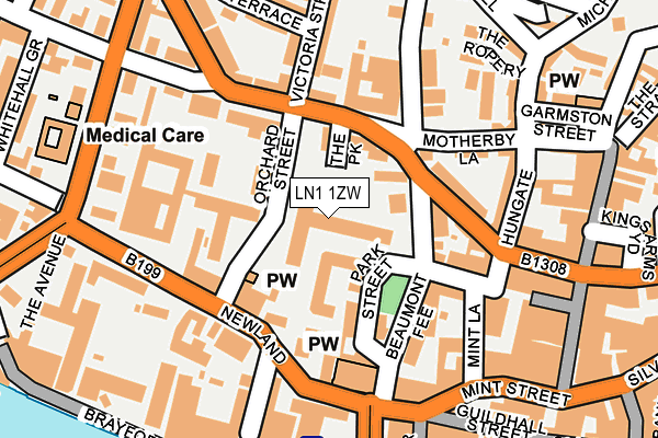 LN1 1ZW map - OS OpenMap – Local (Ordnance Survey)