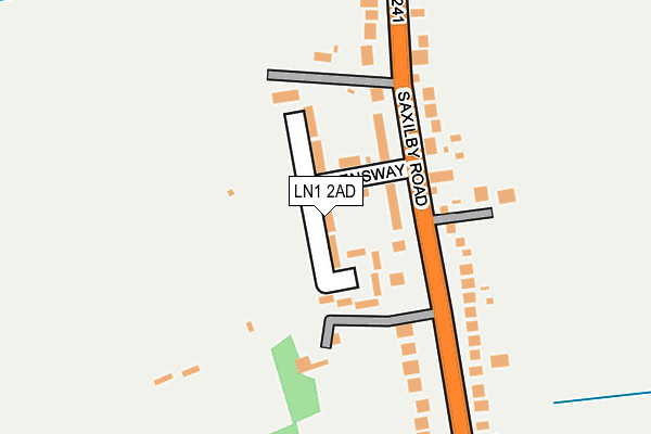 LN1 2AD map - OS OpenMap – Local (Ordnance Survey)