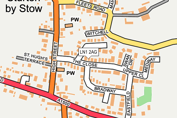 LN1 2AG map - OS OpenMap – Local (Ordnance Survey)