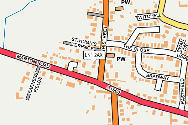 LN1 2AX map - OS OpenMap – Local (Ordnance Survey)