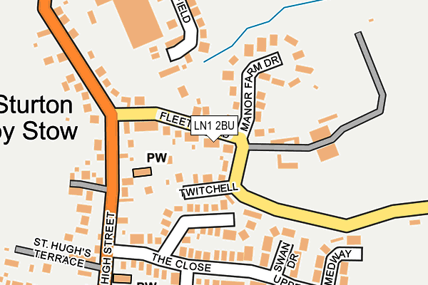 LN1 2BU map - OS OpenMap – Local (Ordnance Survey)