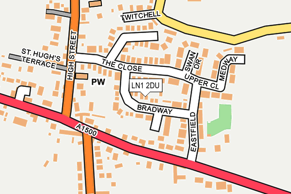 LN1 2DU map - OS OpenMap – Local (Ordnance Survey)