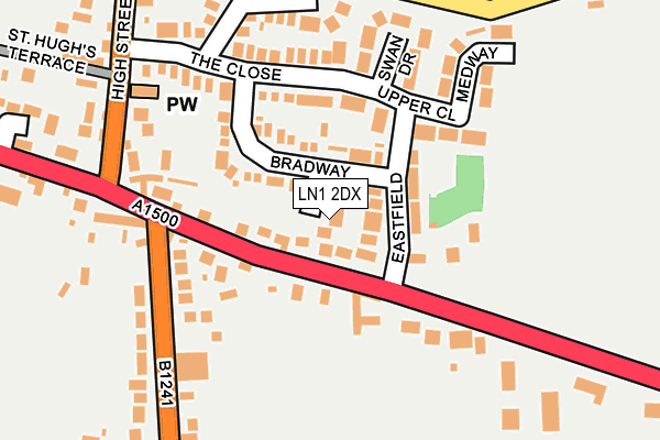 LN1 2DX map - OS OpenMap – Local (Ordnance Survey)