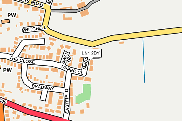 LN1 2DY map - OS OpenMap – Local (Ordnance Survey)
