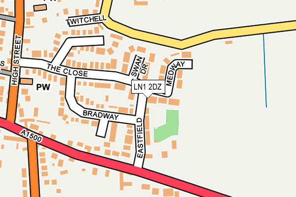 LN1 2DZ map - OS OpenMap – Local (Ordnance Survey)