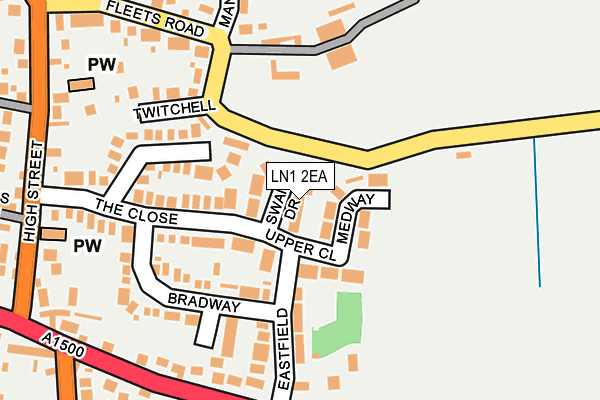 LN1 2EA map - OS OpenMap – Local (Ordnance Survey)
