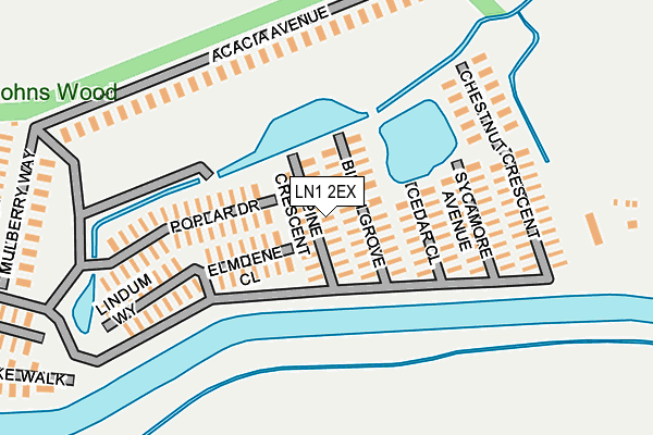 LN1 2EX map - OS OpenMap – Local (Ordnance Survey)