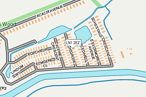LN1 2EZ map - OS OpenMap – Local (Ordnance Survey)