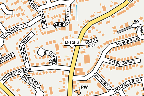 LN1 2HG map - OS OpenMap – Local (Ordnance Survey)