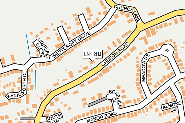 LN1 2HJ map - OS OpenMap – Local (Ordnance Survey)