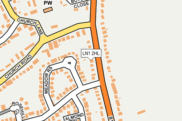LN1 2HL map - OS OpenMap – Local (Ordnance Survey)