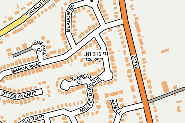 LN1 2HS map - OS OpenMap – Local (Ordnance Survey)