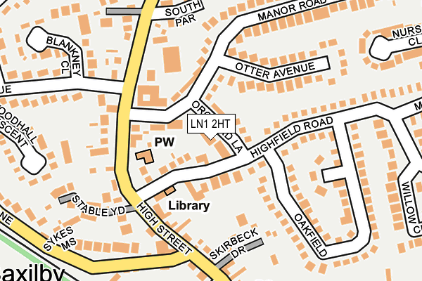 LN1 2HT map - OS OpenMap – Local (Ordnance Survey)