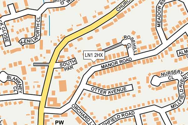 LN1 2HX map - OS OpenMap – Local (Ordnance Survey)