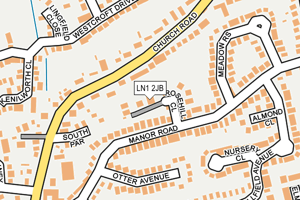 LN1 2JB map - OS OpenMap – Local (Ordnance Survey)
